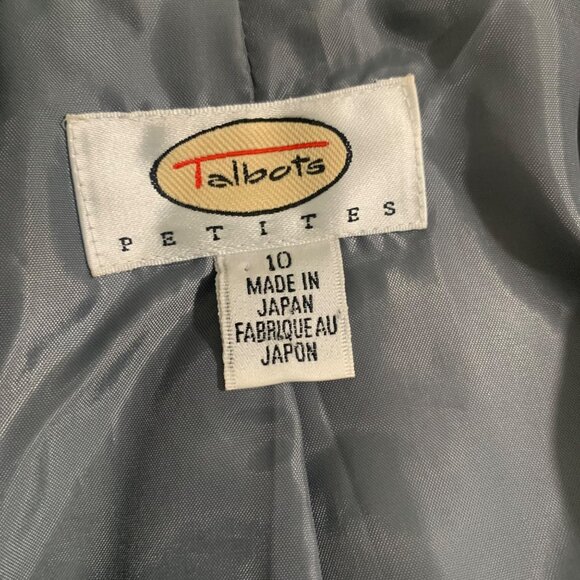 Vintage Talbots Petites Women's Gray Wool Blazer Jacket Size 10 Petite - Picture 7 of 13